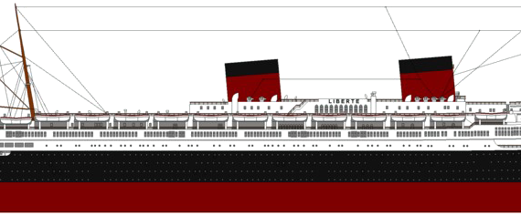 SS Liberte [ex Europa Ocean Liner] (1952) - drawings, dimensions, pictures